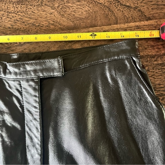 ALFANI Vintage 90s Y2K Black Genuine Lamb Leather Pants Sz 12 Fully Lined - Picture 4 of 10